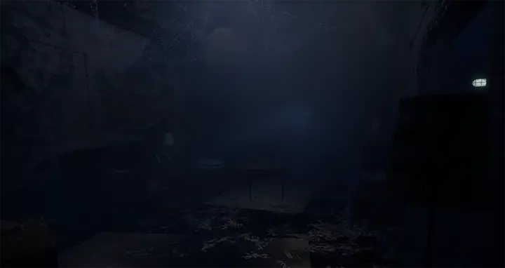 بيئة مظلمة من لعبة الغموض داخل Unreal Engine 5